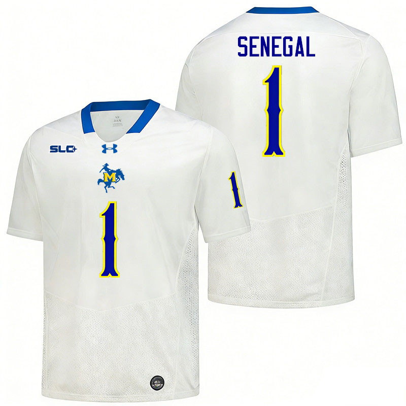 McNeese Cowboys #1 Kameran Senegal College Football Jerseys,Uniforms-White